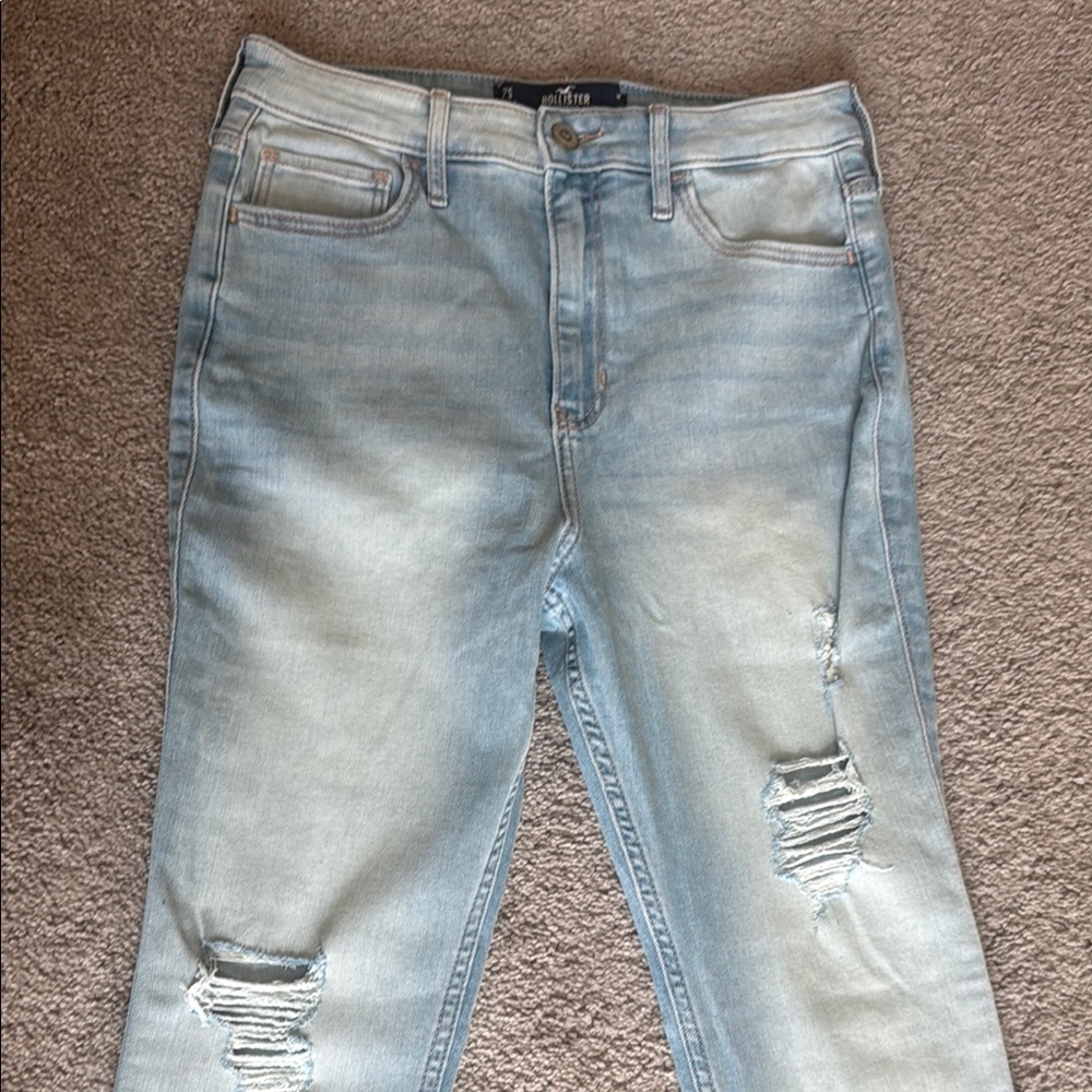 Hollister Blue Skinny Jeans Distressed Style